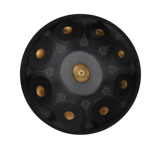 Royal Garden Individuelle F3 Dorian Handgefertigte 22 Zoll 9-Noten Edelstahl/Nitrid-Stahl Mandala-Muster Handpan Drum