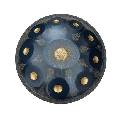 Royal Garden Handpan Drum personnalisé F3 22 pouces 10 notes en acier inoxydable/acier nitrure fait à la main à motif mandala