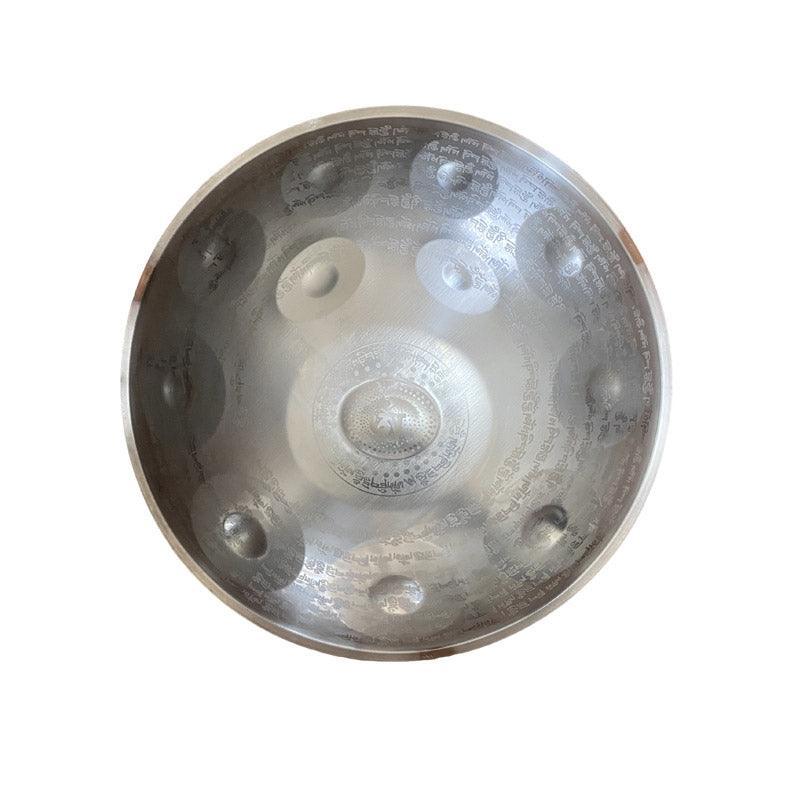 MiSoundofNature Custom Sanskrit F3 22 Inch 14(12+2) Notes Stainless Steel / Nitride Steel Handpan Drum