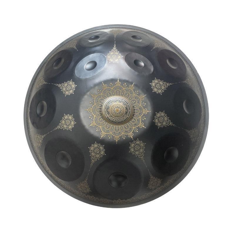 Royal Garden Maßgeschneiderte F3 Handpan 22 Zoll (12+2) Noten Edelstahl/Nitridstahl Handgefertigte Mandala-Handpan Drum