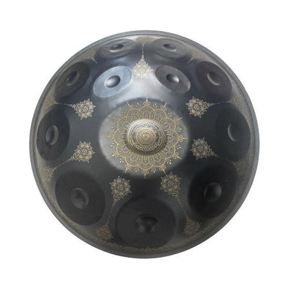 Royal Garden Maßgeschneiderte F3 Handpan 22 Zoll (12+2) Noten Edelstahl/Nitridstahl Handgefertigte Mandala-Handpan Drum