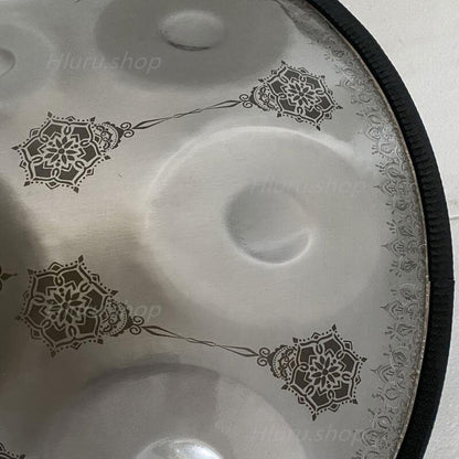 Royal Garden Maßgeschneiderte F3 Handpan 22 Zoll (12+2) Noten Edelstahl/Nitridstahl Handgefertigte Mandala-Handpan Drum