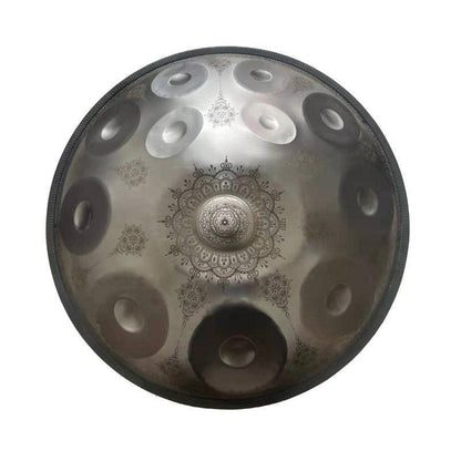 Royal Garden Maßgeschneiderte F3 Handpan 22 Zoll (12+2) Noten Edelstahl/Nitridstahl Handgefertigte Mandala-Handpan Drum
