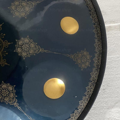 Royal Garden F3 Dorian personnalisé fait à la main 22 pouces 9 notes en acier inoxydable/acier nitrure motif mandala tambour handpan