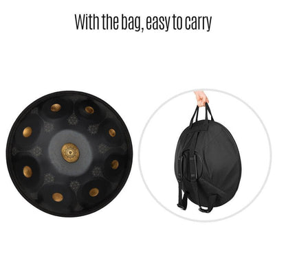 Royal Garden Handpan Drum personnalisé F3 22 pouces 10 notes en acier inoxydable/acier nitrure fait à la main à motif mandala