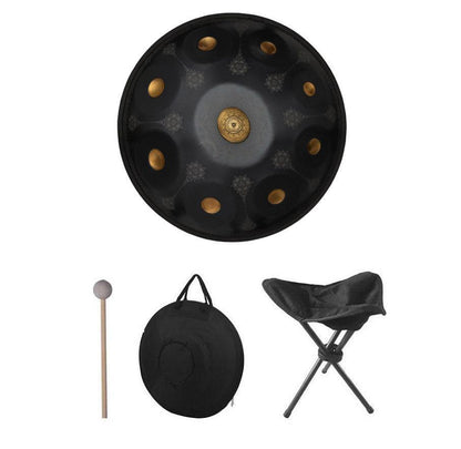 Royal Garden Custom F3 Dorian Scale Handmade 22 Inch 9+2 Notes Stainless Steel / Nitride Steel Mandala pattern Handpan Drum