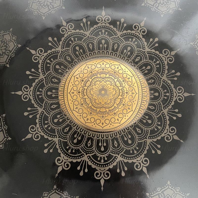 Royal Garden Handpan Drum personnalisé F3 22 pouces 10 notes en acier inoxydable/acier nitrure fait à la main à motif mandala