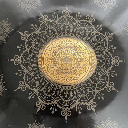 Royal Garden Handpan Drum personnalisé F3 22 pouces 10 notes en acier inoxydable/acier nitrure fait à la main à motif mandala