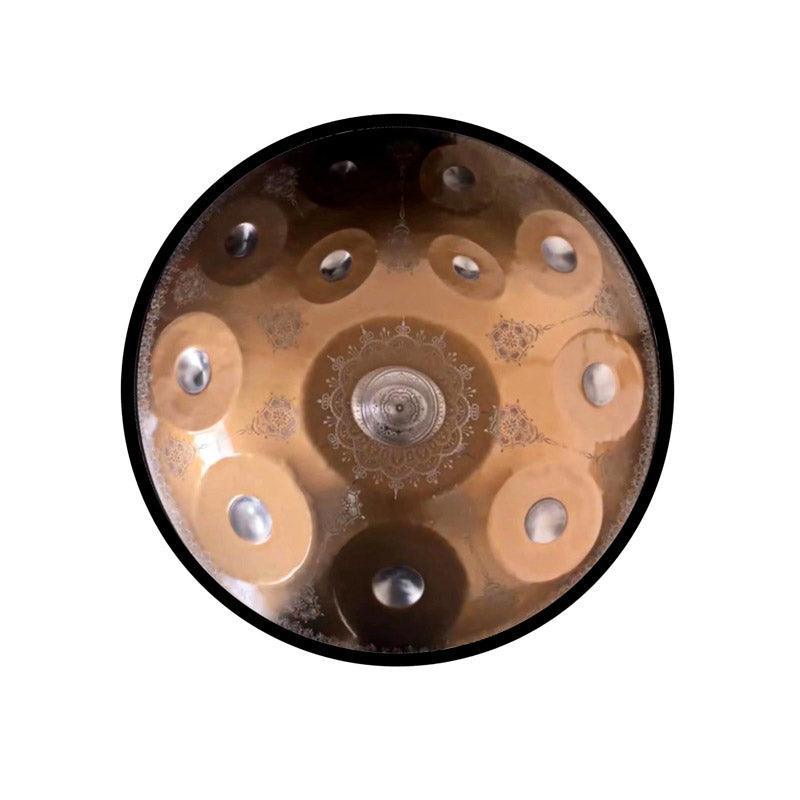 Royal Garden Mandala-Muster individuell angepasste F3 22 Zoll (12+2) Noten Handpan-Trommel aus Edelstahl/Nitridstahl