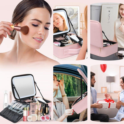 Lighteme LED-Spiegel-Make-up-Reisekoffer
