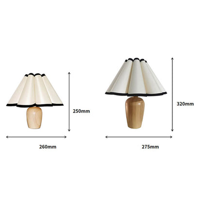 Lighteme Pleated Wooden Base Table Lamp