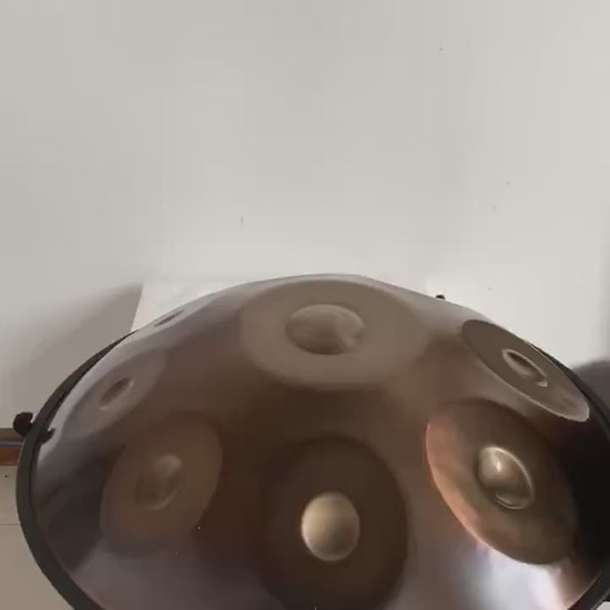 Ember Steel High End Handpan Drum 22 Inch 9/10/12 Notes, D Minor Amara Scale, Available in 432 Hz and 440 Hz