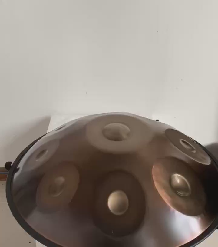 Ember Steel High End Handpan Drum 22 Inch 9/10/12 Notes, D Minor Amara Scale, Available in 432 Hz and 440 Hz