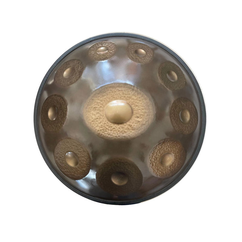Lighteme Handmade High-end 22 Inches 10 Tone Nitride Steel Handpan Drum, Kurd Scale D Minor, Available in 432 Hz and 440 Hz