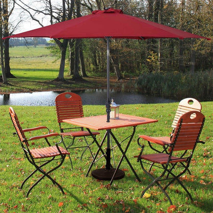 Lighteme High Quality 10 Ft Patio Solar Umbrella with Crank Solar-powered LED Lights 8 Firm UV Protective Outdoor Patio Beach Umbrella