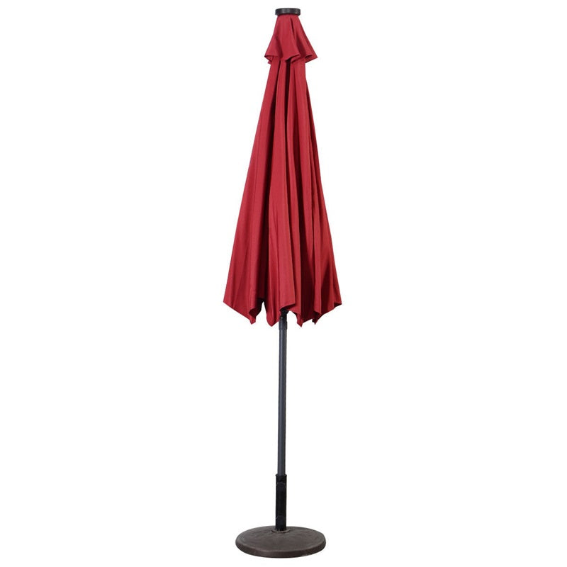 Lighteme High Quality 10 Ft Patio Solar Umbrella with Crank Solar-powered LED Lights 8 Firm UV Protective Outdoor Patio Beach Umbrella
