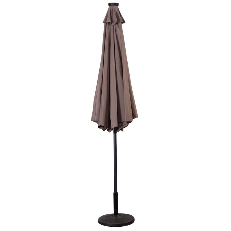 Lighteme High Quality 10 Ft Patio Solar Umbrella with Crank Solar-powered LED Lights 8 Firm UV Protective Outdoor Patio Beach Umbrella