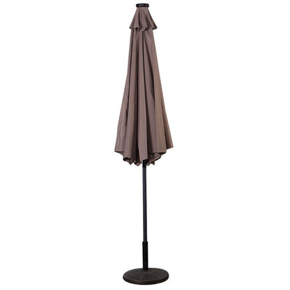 Lighteme High Quality 10 Ft Patio Solar Umbrella with Crank Solar-powered LED Lights 8 Firm UV Protective Outdoor Patio Beach Umbrella