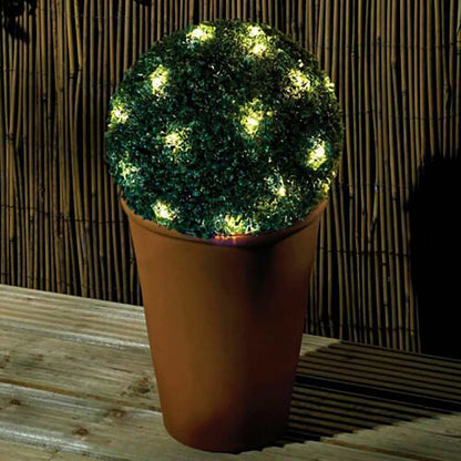 Lighteme Artificial Topiary Grass Ball with Solar Lights, includes hook