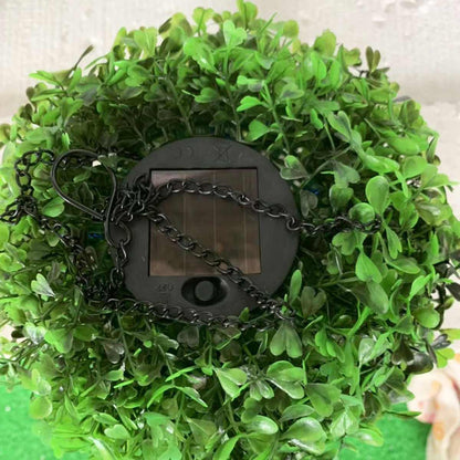 Lighteme Artificial Topiary Grass Ball with Solar Lights, includes hook