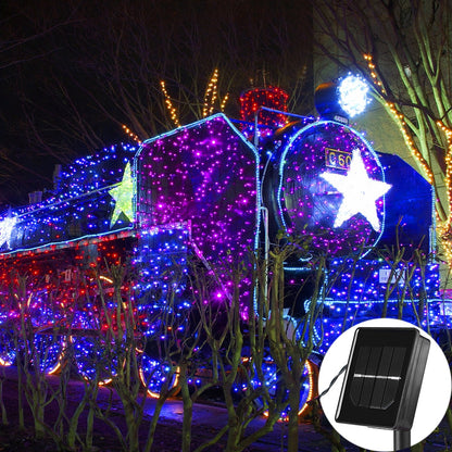 Lighteme 33Ft Solar Led string light 100LED Light-Green Wire