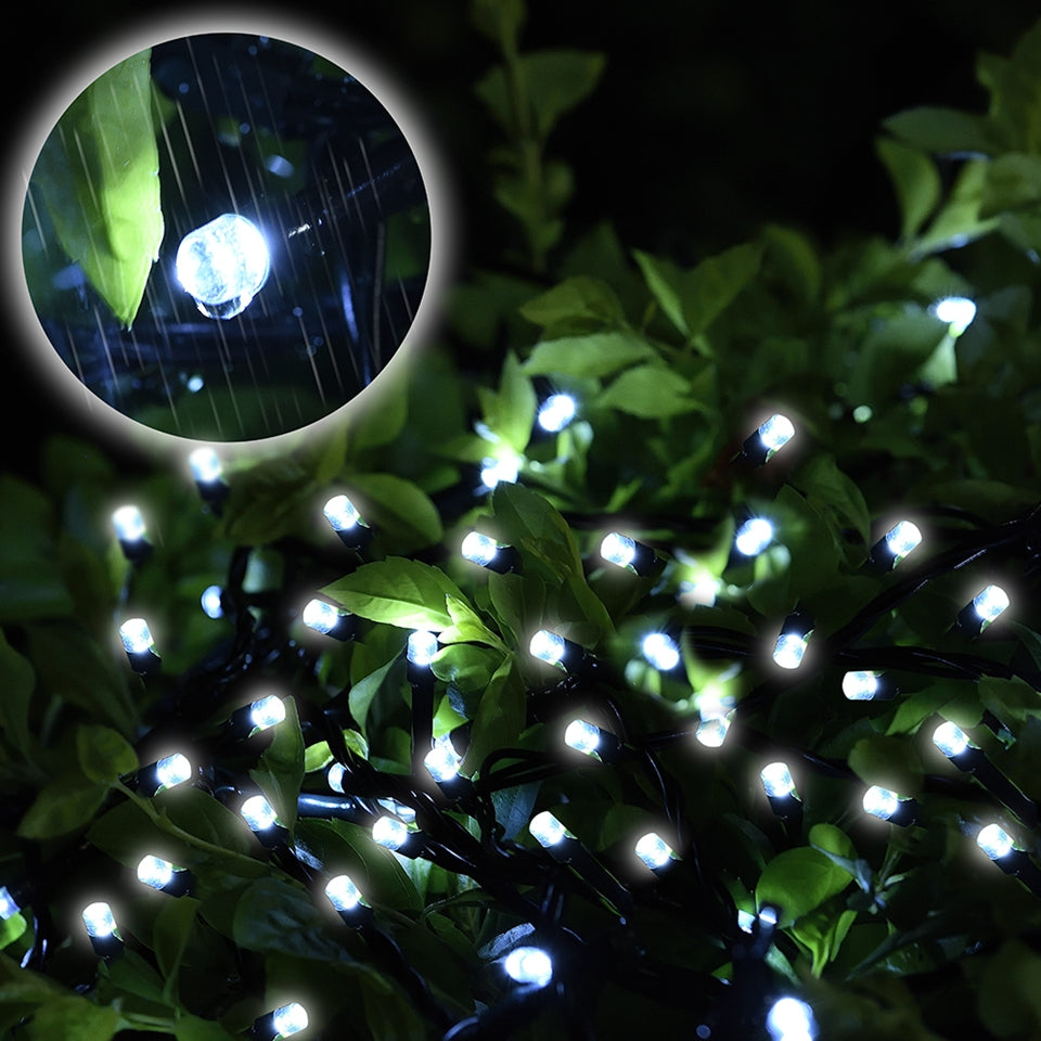 Lighteme 33Ft Solar Led string light 100LED Light-Green Wire