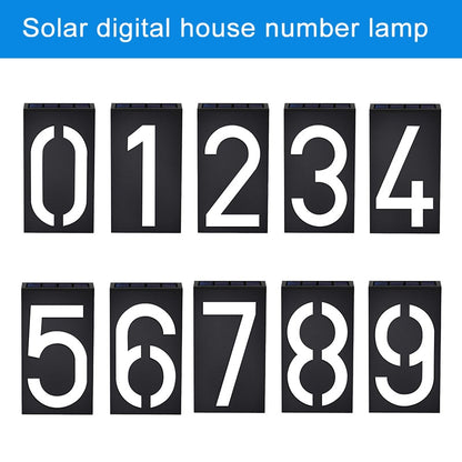 Lighteme LED House Number Solar Power Digital Hotal Door Wall Solar Light Address Number Sign Lamp Custom Street Number Plaque