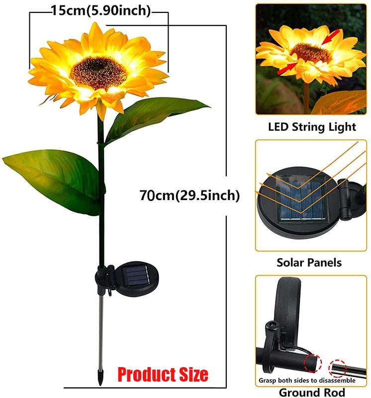 Lighteme Solar Sunflower Lights (4 Pack)