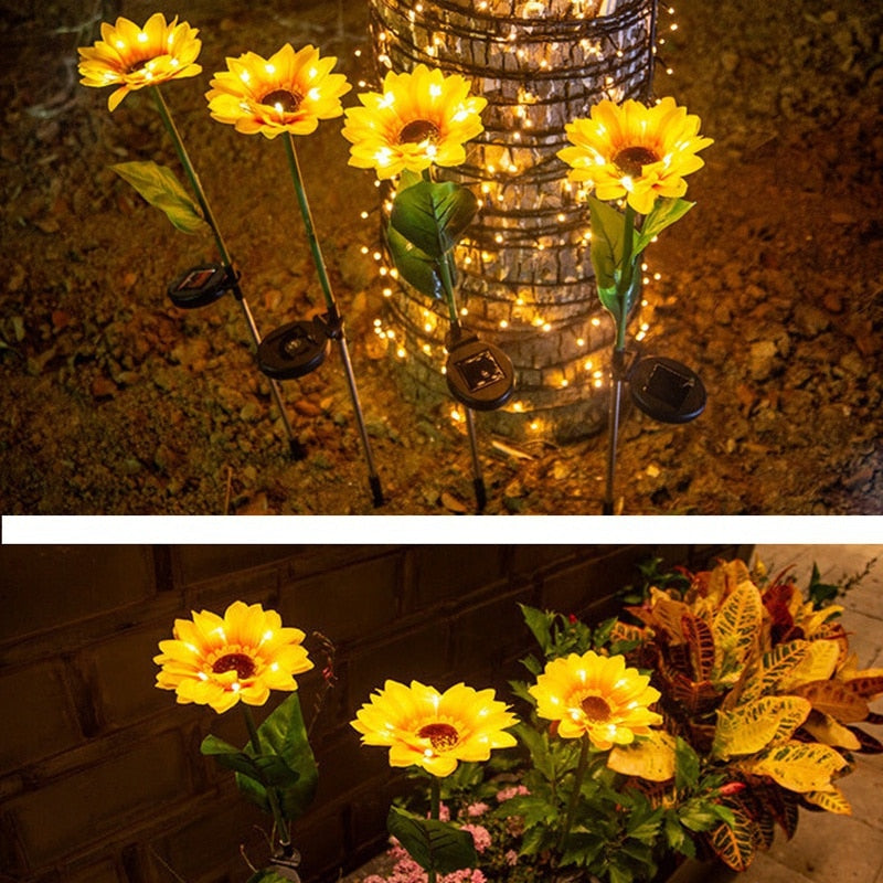 Lighteme Solar Sunflower Lights (4 Pack)