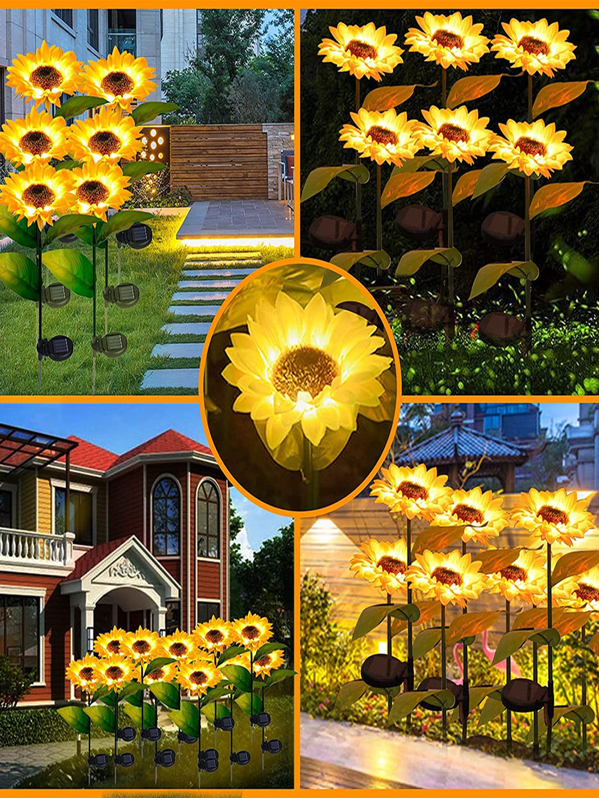 Lighteme Solar Sunflower Lights (4 Pack)