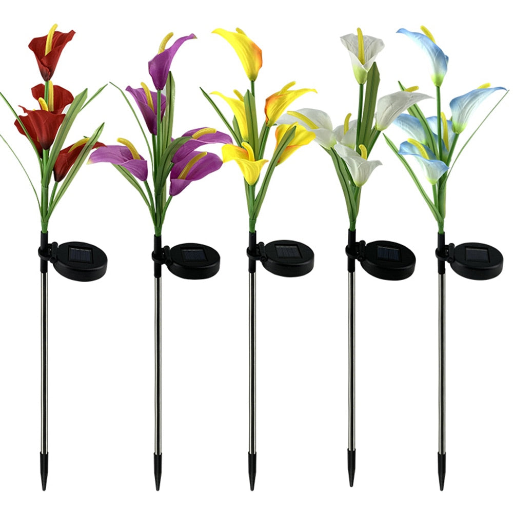 Lighteme 4 Pack Solar Common Calla Lamp Four Color LED