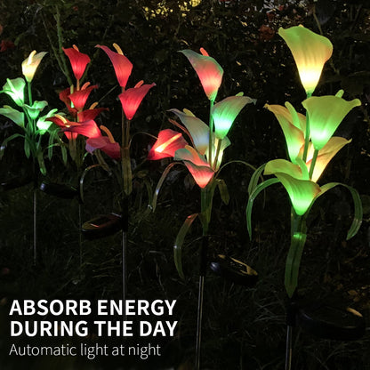 Lighteme 4 Pack Solar Common Calla Lamp Four Color LED