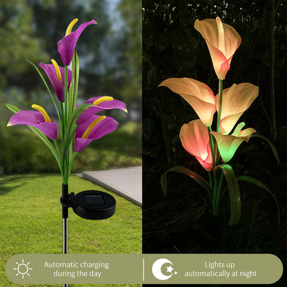 Lighteme 4 Pack Solar Common Calla Lamp Four Color LED