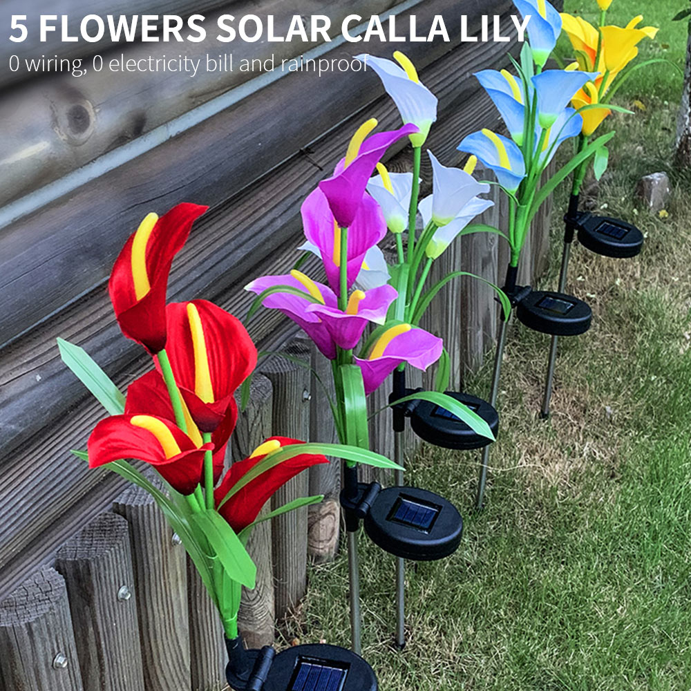 Lighteme 4 Pack Solar Common Calla Lamp Four Color LED