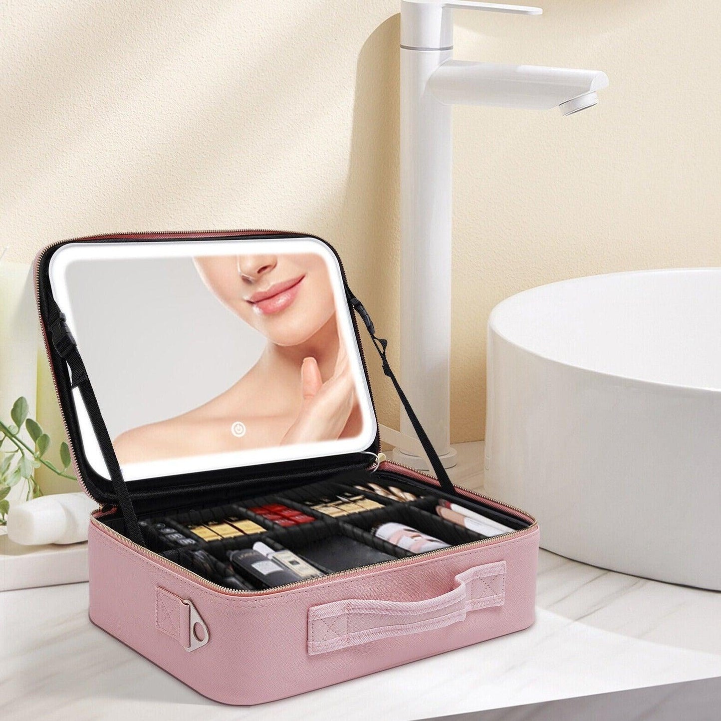 Lighteme LED-Spiegel-Make-up-Reisekoffer