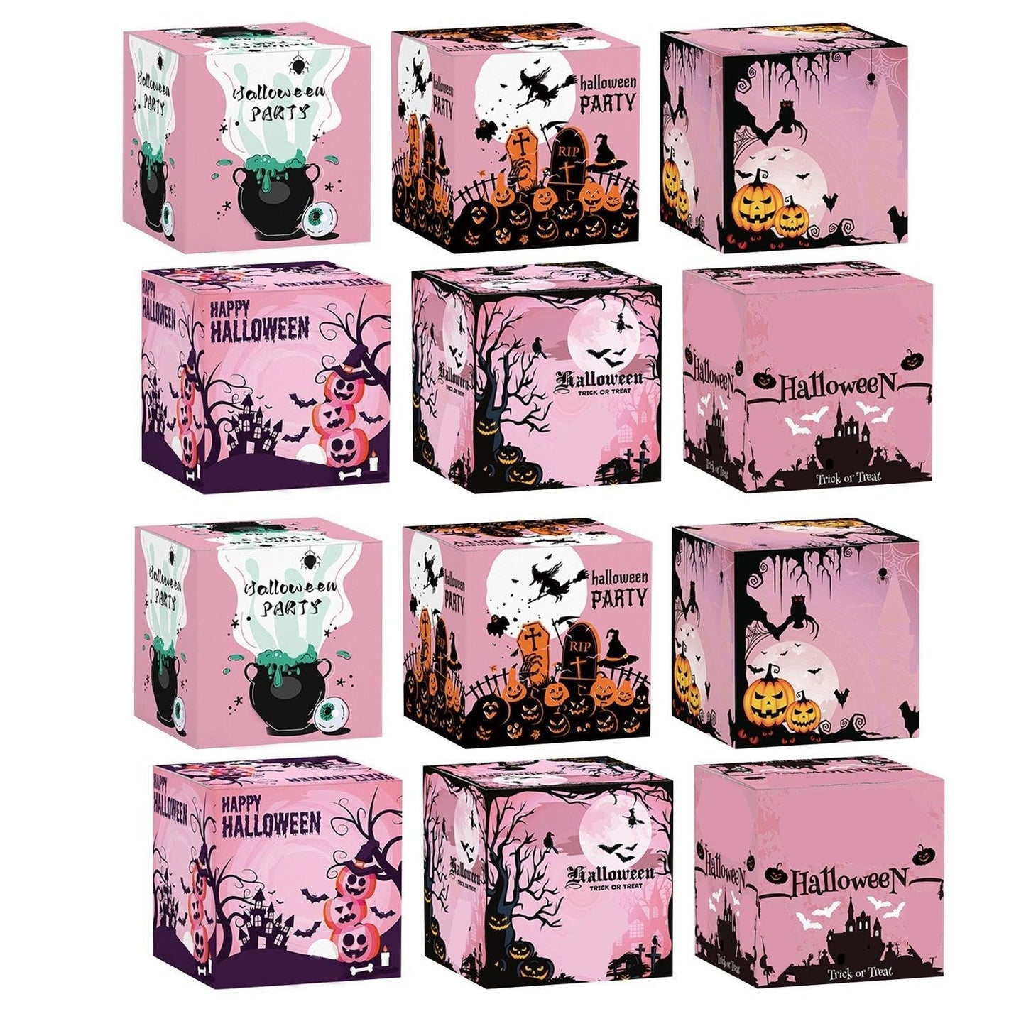 Lighteme 12 Stück Halloween-Geschenktüten zum Verpacken von Süßigkeiten und Leckereien