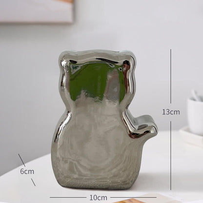 Lighteme Cute Cat Back View Ceramic Vase