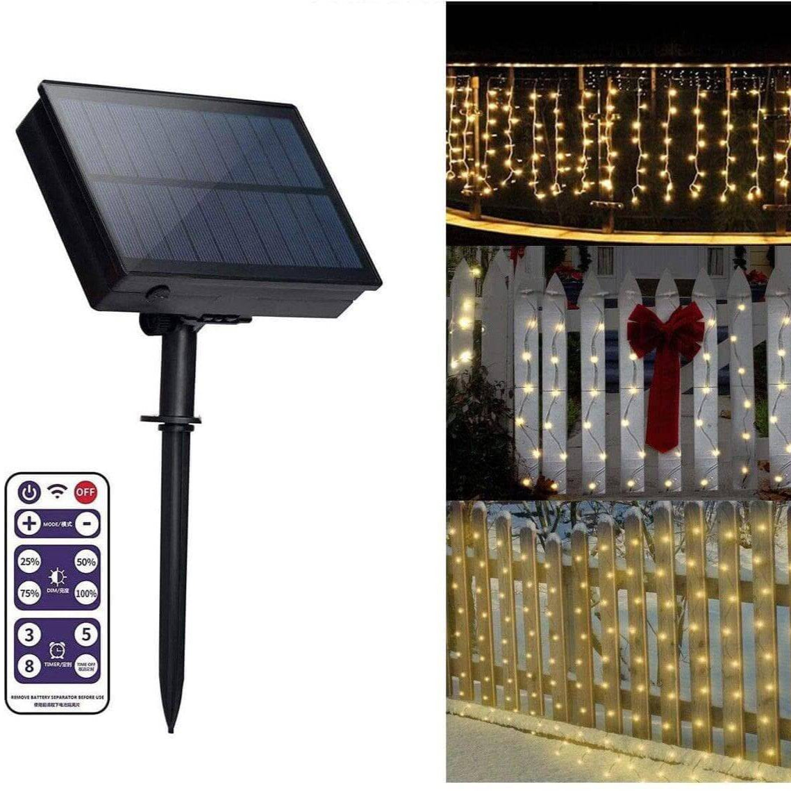 Guirlandes solaires à LED Lighteme Premium blanc chaud avec télécommande