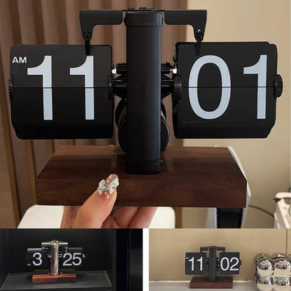 Lighteme Walnut Page Turning Clock