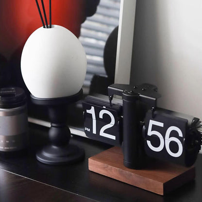 Lighteme Walnut Page Turning Clock