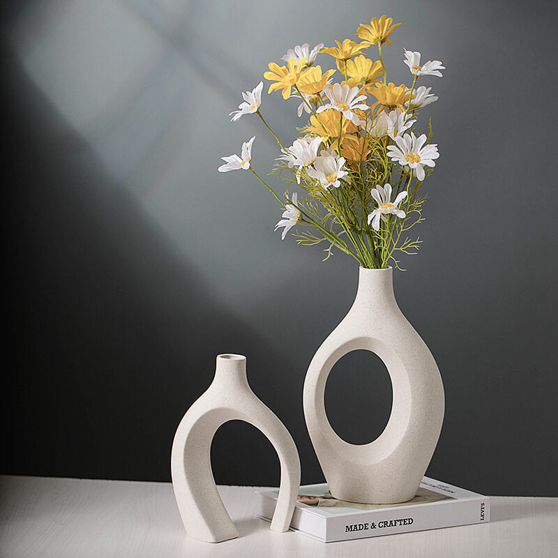 Lighteme Creative White Ceramic Vase for Home Decoration
