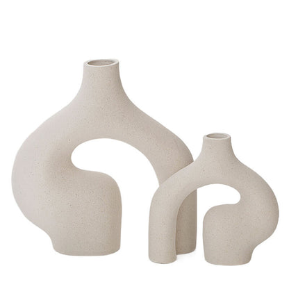 Lighteme Creative White Ceramic Vase for Home Decoration