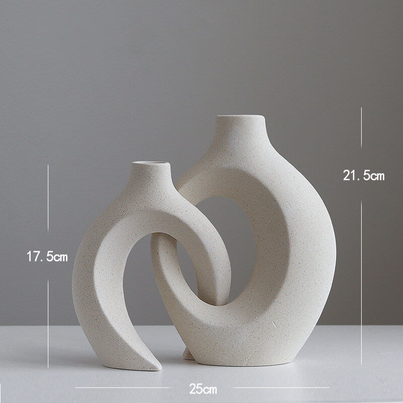 Lighteme Creative White Ceramic Vase for Home Decoration