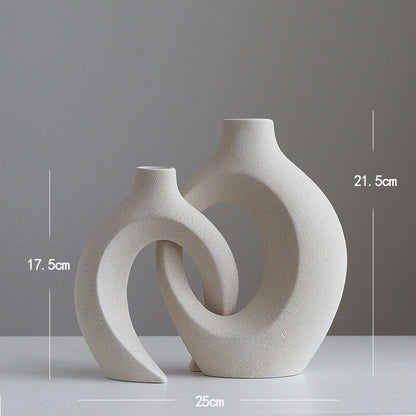 Lighteme Creative White Ceramic Vase for Home Decoration