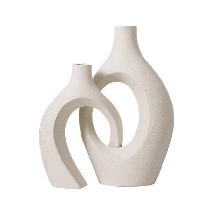 Lighteme Creative White Ceramic Vase for Home Decoration