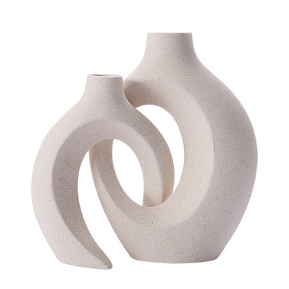 Lighteme Creative White Ceramic Vase for Home Decoration