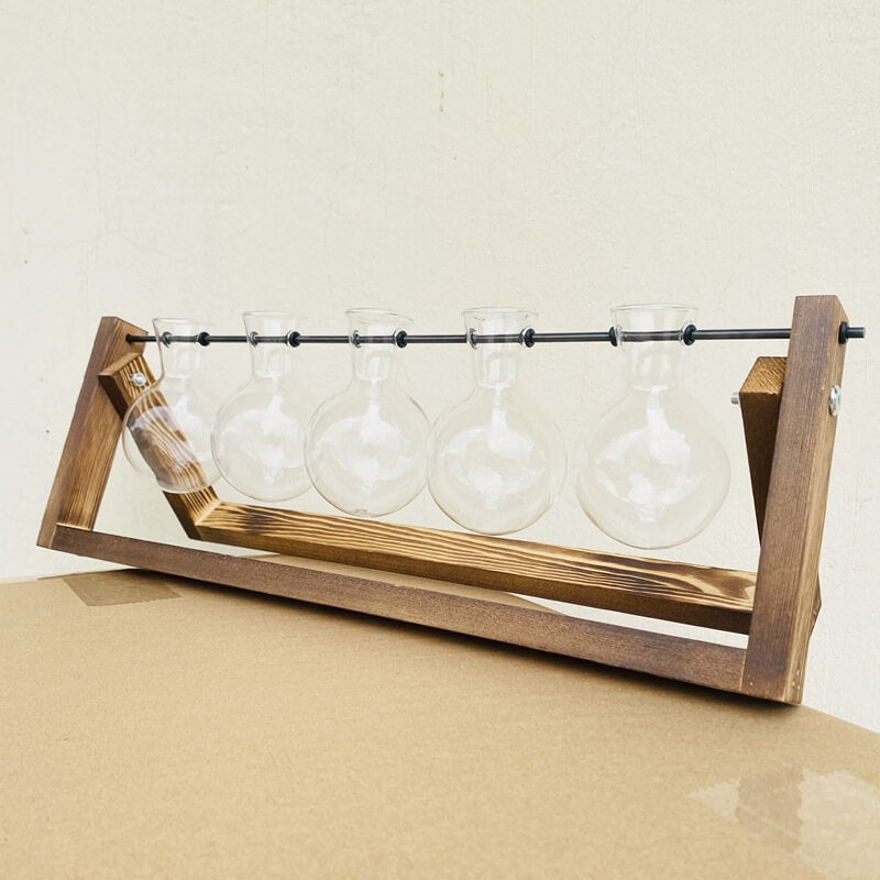 Lighteme Wooden Frame Hydroponic Vase