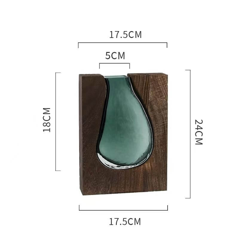 Lighteme Wooden Holder Glass Vase