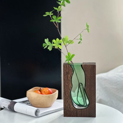 Lighteme Wooden Holder Glass Vase