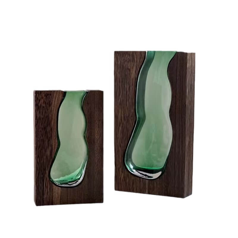 Lighteme Wooden Holder Glass Vase